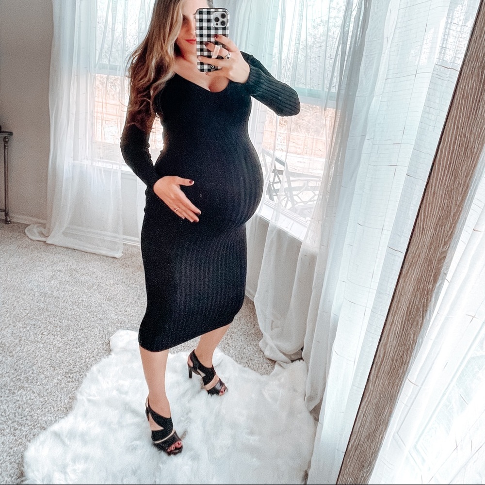 Trendy maternity bodycon dress PinkBlush